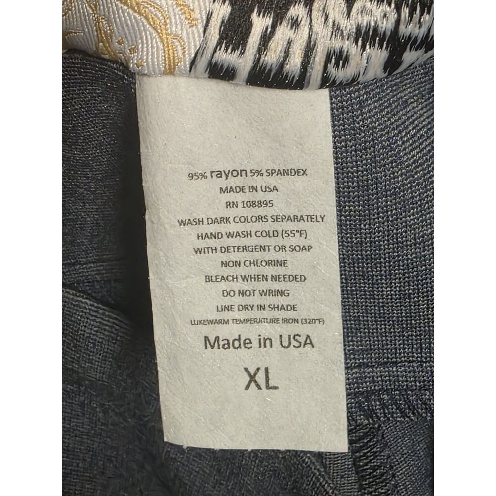 Hybrid & Company Womens Pull On Dress Pants XL Heather Navy Blue Stretch USA NWT - Picture 5 of 6